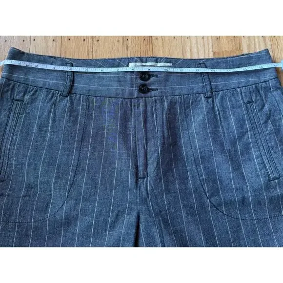 Dockers Ideal Fit Blue White Pinstripe Capri Trousers Size 12 P Preppy Nautical - Picture 4 of 8